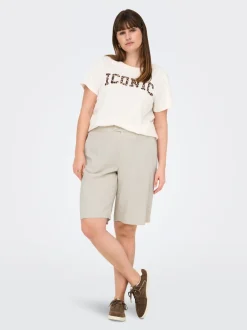 CARCARO Hög midja Normal passform Linne Bermudashorts