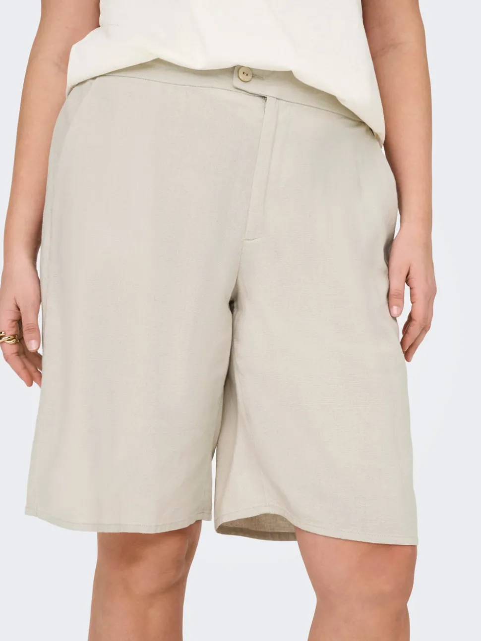 CARCARO Hög midja Normal passform Linne Bermudashorts