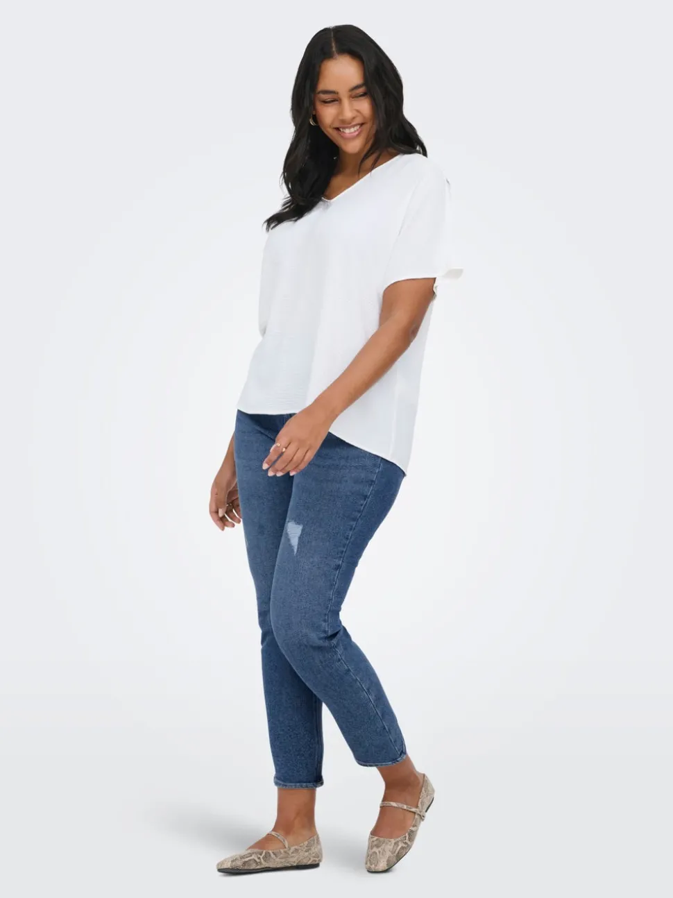 CARCATWALK Hög midja Mom Fit Ankellängd Jeans