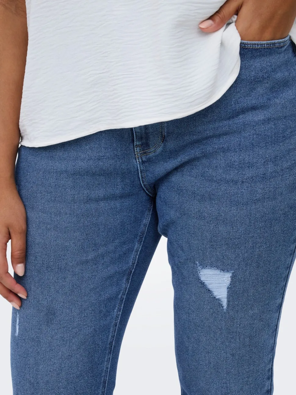CARCATWALK Hög midja Mom Fit Ankellängd Jeans