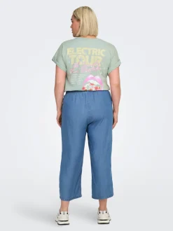 CARCHARIS Cropped Fit Byxor med vida ben