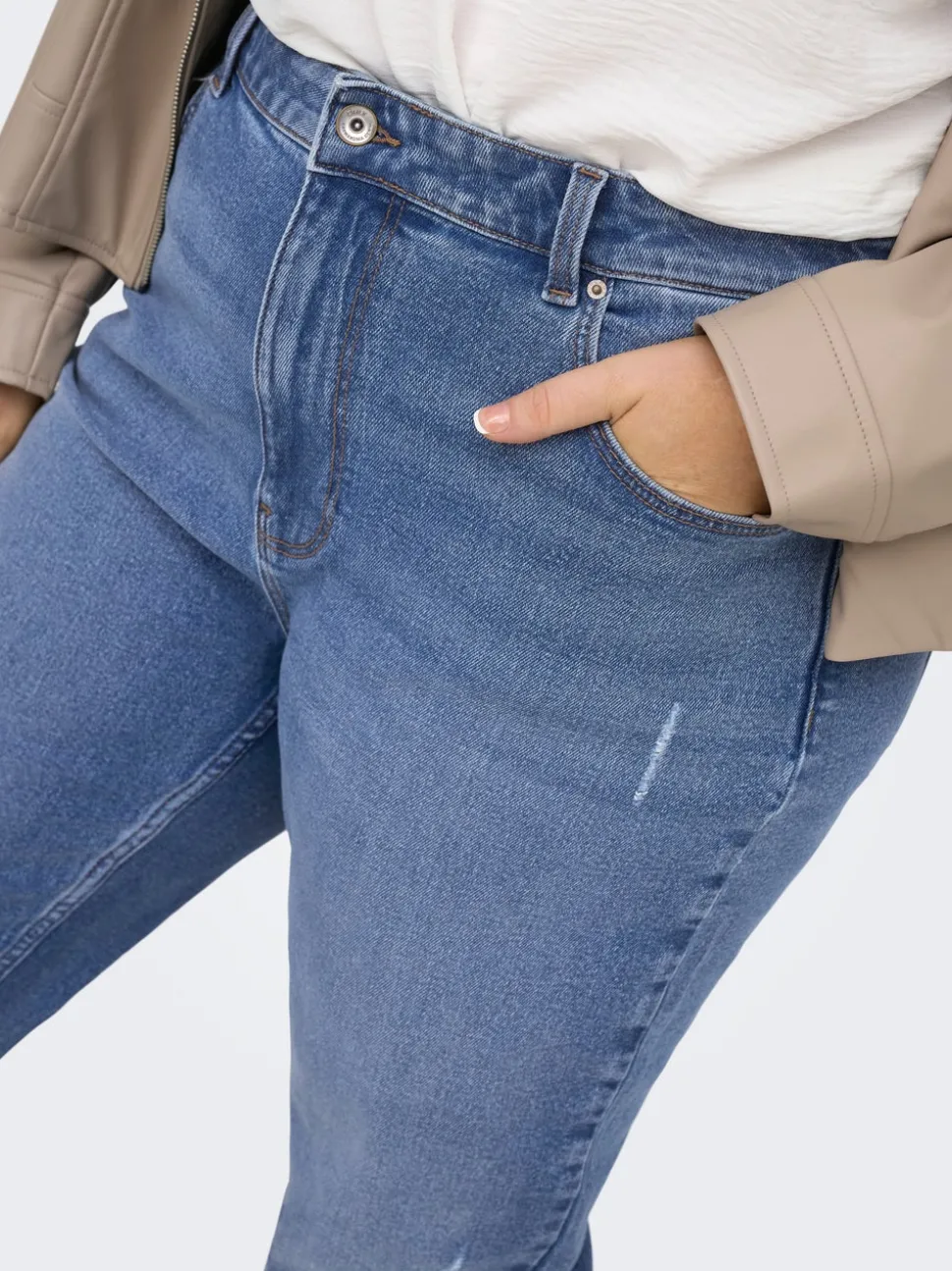 CAREMILY Hög midja Rak passform Ankellängd Jeans