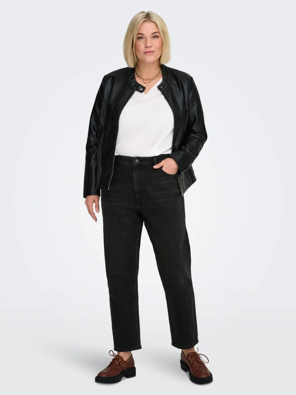 CAREMILY Hög midja Rak passform Ankellängd Jeans