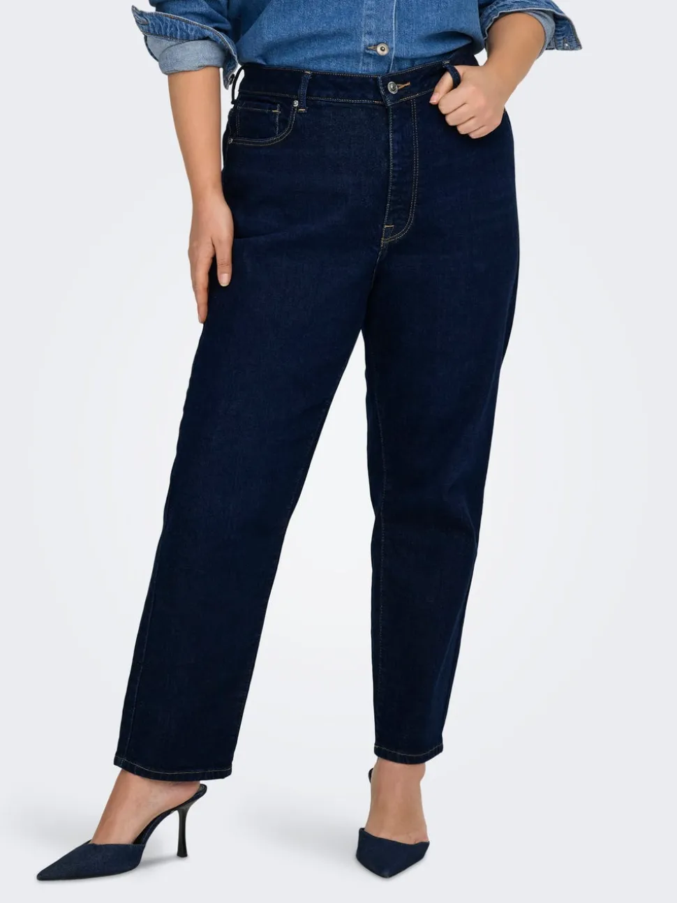 CAREMILY Hög midja Rak passform Ankellängd Jeans