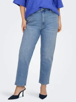CAREMILYSTRETCH Hög midja Rak passform Ankellängd Jeans