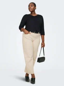 CARFRANKIE Hög midja Barrel-passform Ankellängd Jeans