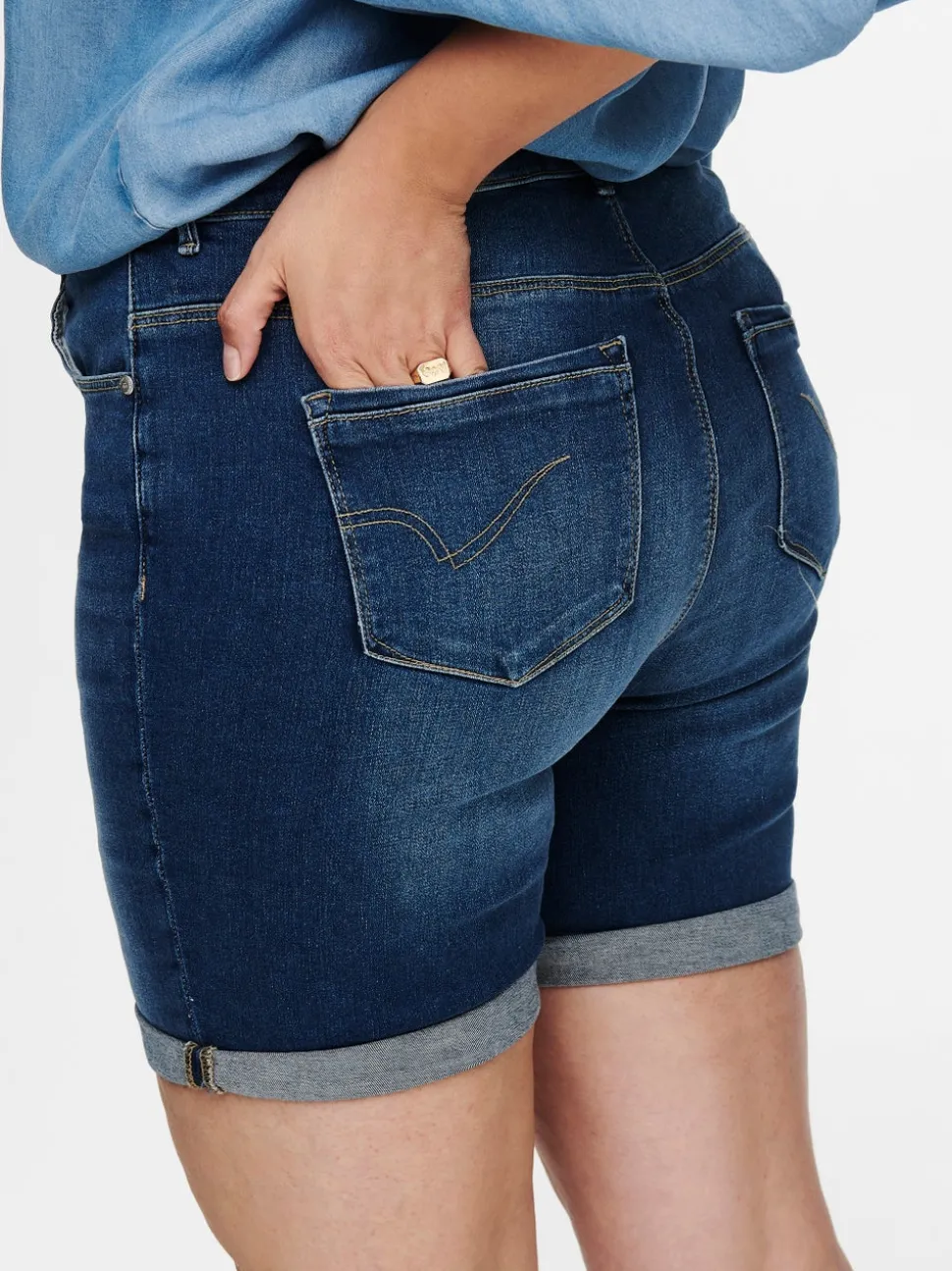 CARLAOLA Hög midja Skinny Fit Denimshorts