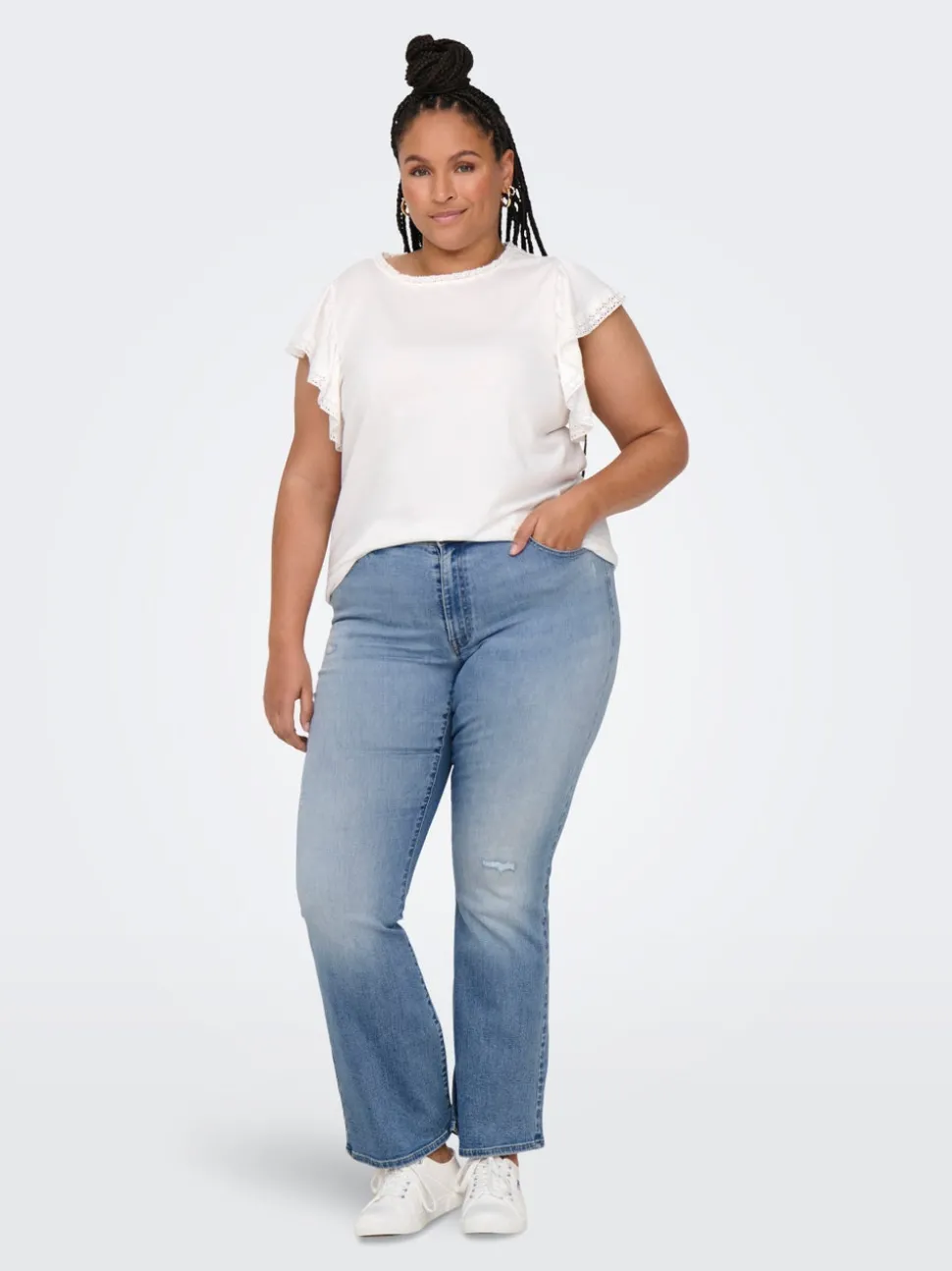 CARMAYA Hög midja Utsvängd passform Jeans