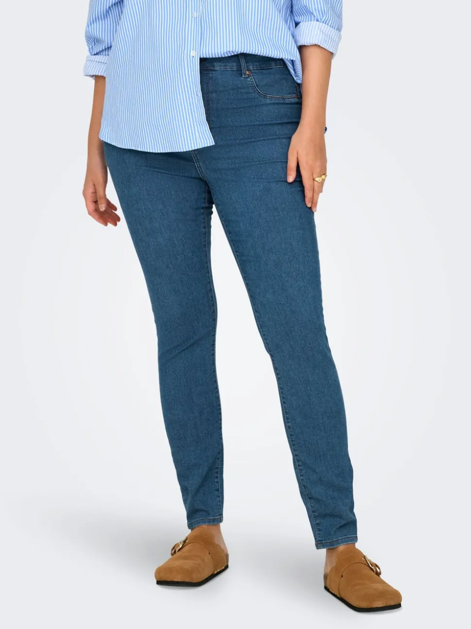 CARMILA-IRIS Hög midja Skinny Fit Ankellängd Jeans