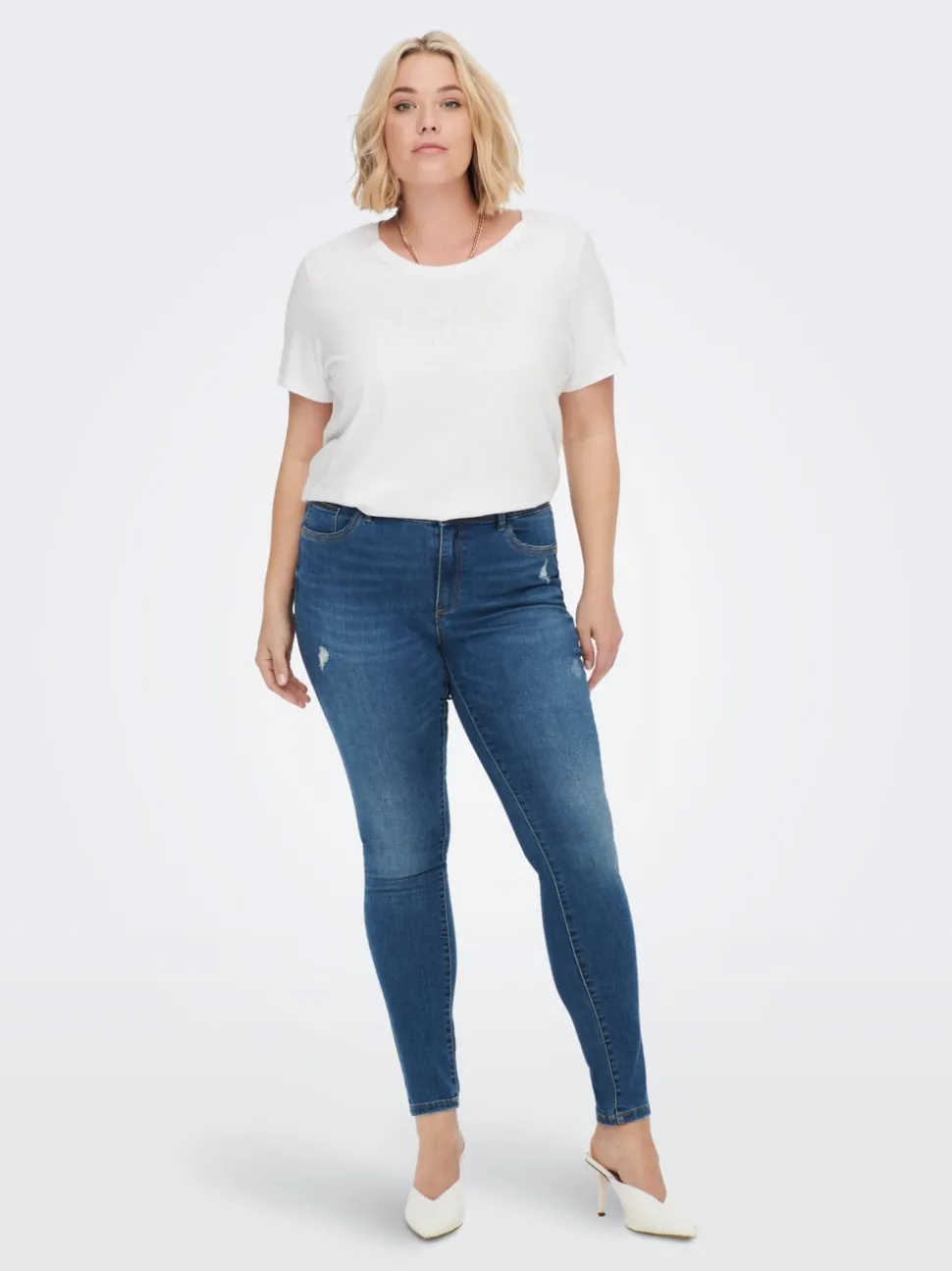 CARSALLY Medelhög midja Skinny Fit Jeans