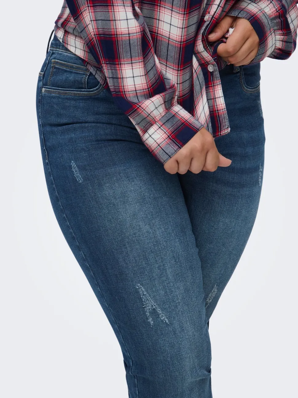 CARSALLY Medelhög midja Slim Fit Jeans