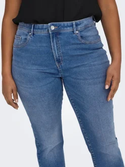 CARSALLY Medelhög midja Utsvängd passform Jeans