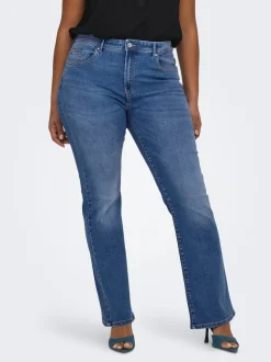 CARSALLY Medelhög midja Utsvängd passform Jeans