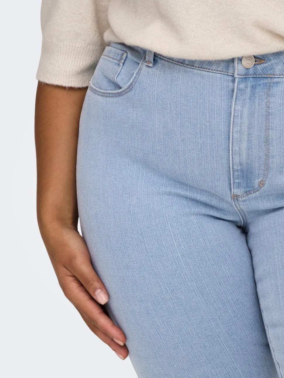 CARSNOW Hög midja Rak passform Jeans