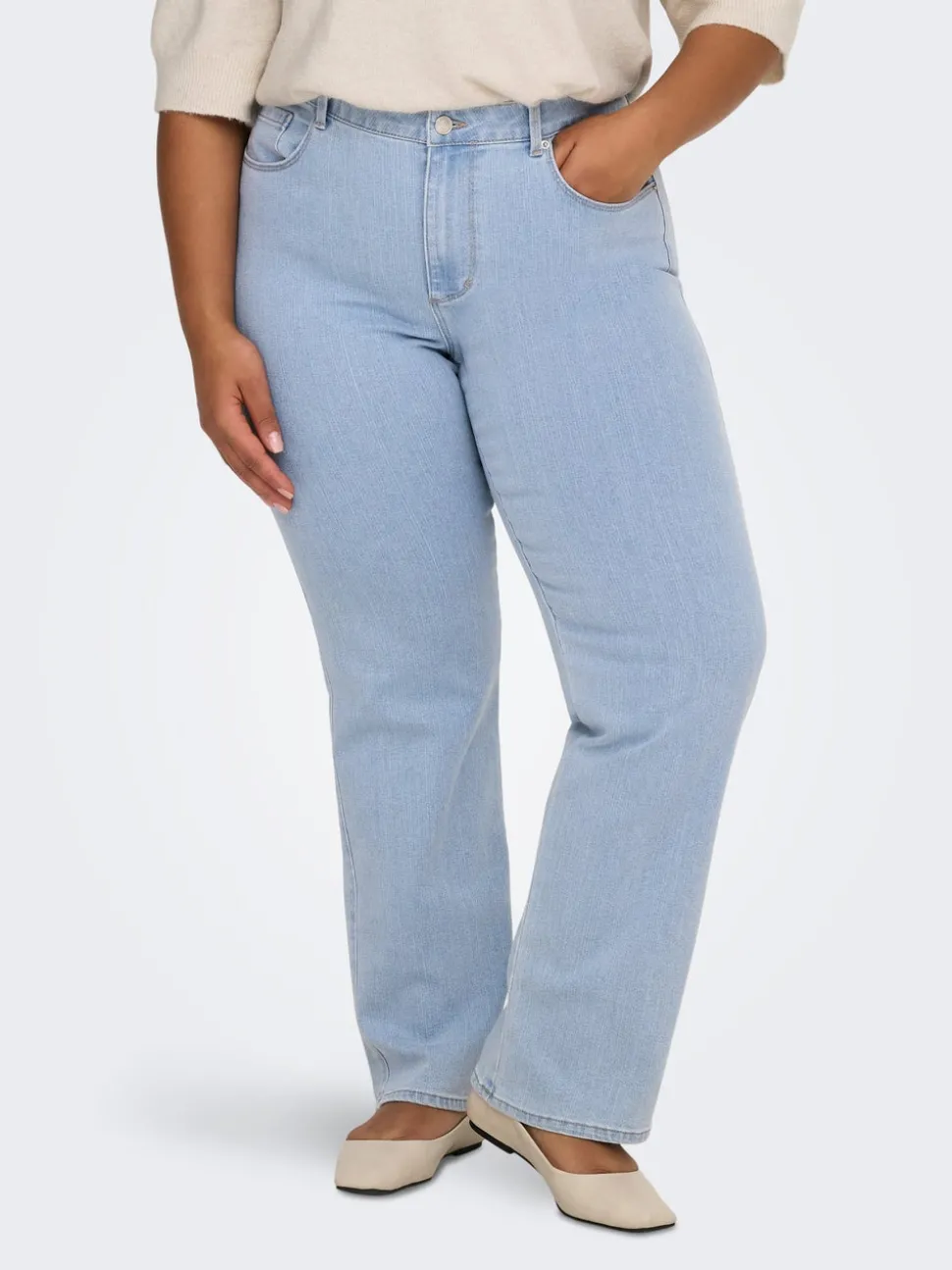 CARSNOW Hög midja Rak passform Jeans