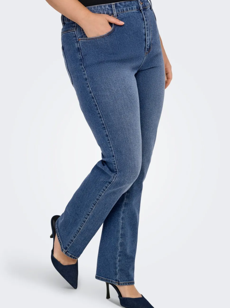 CARSNOW Hög midja Rak passform Jeans