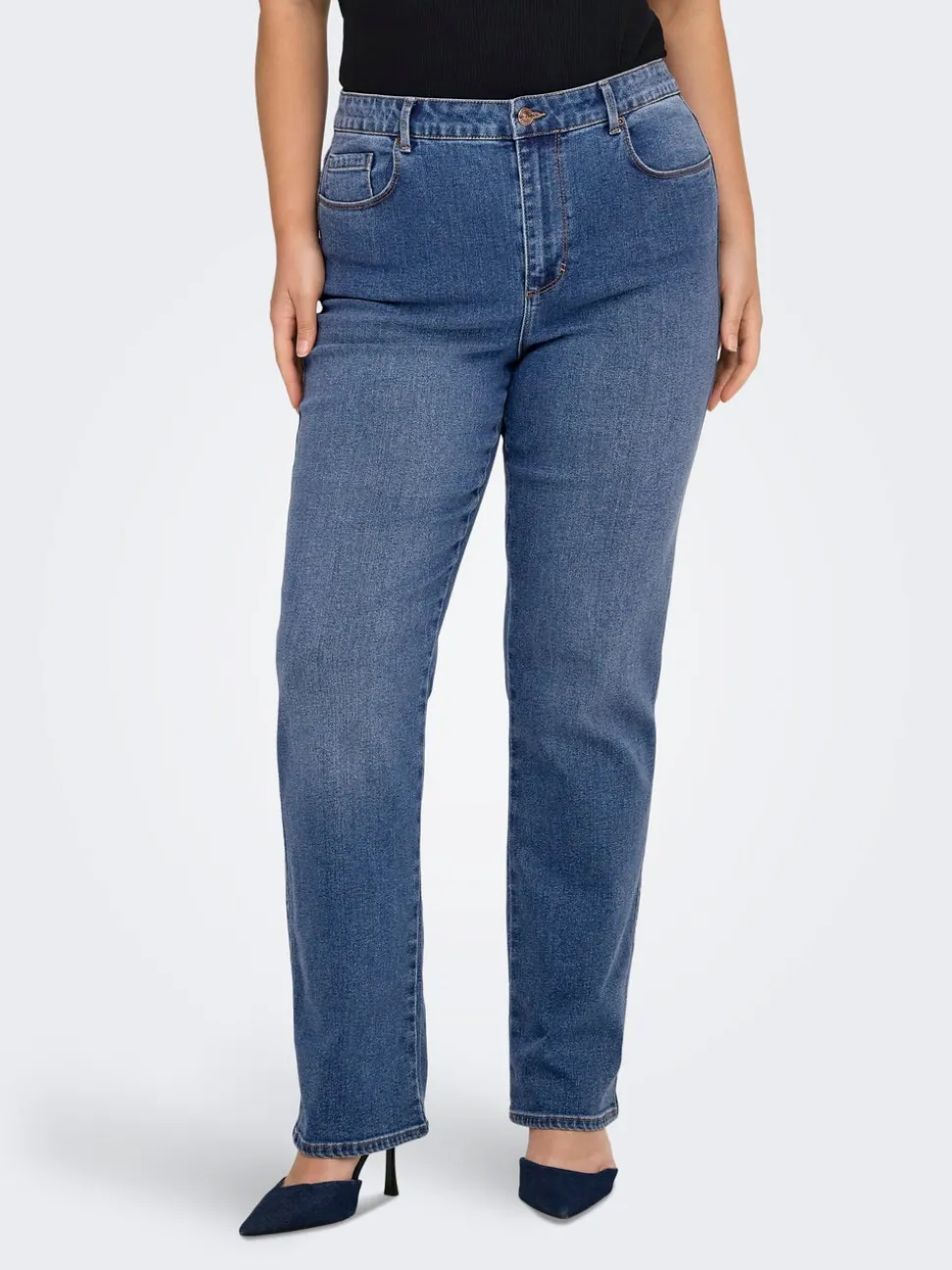 CARSNOW Hög midja Rak passform Jeans