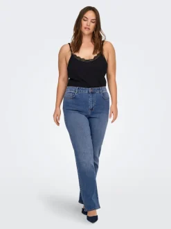 CARSNOW Hög midja Rak passform Jeans