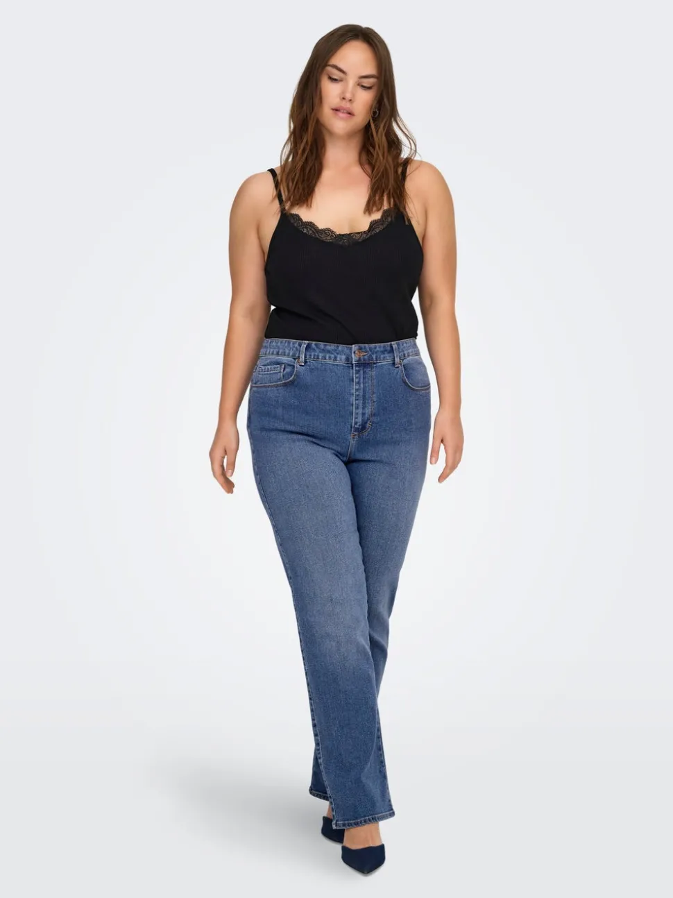 CARSNOW Hög midja Rak passform Jeans