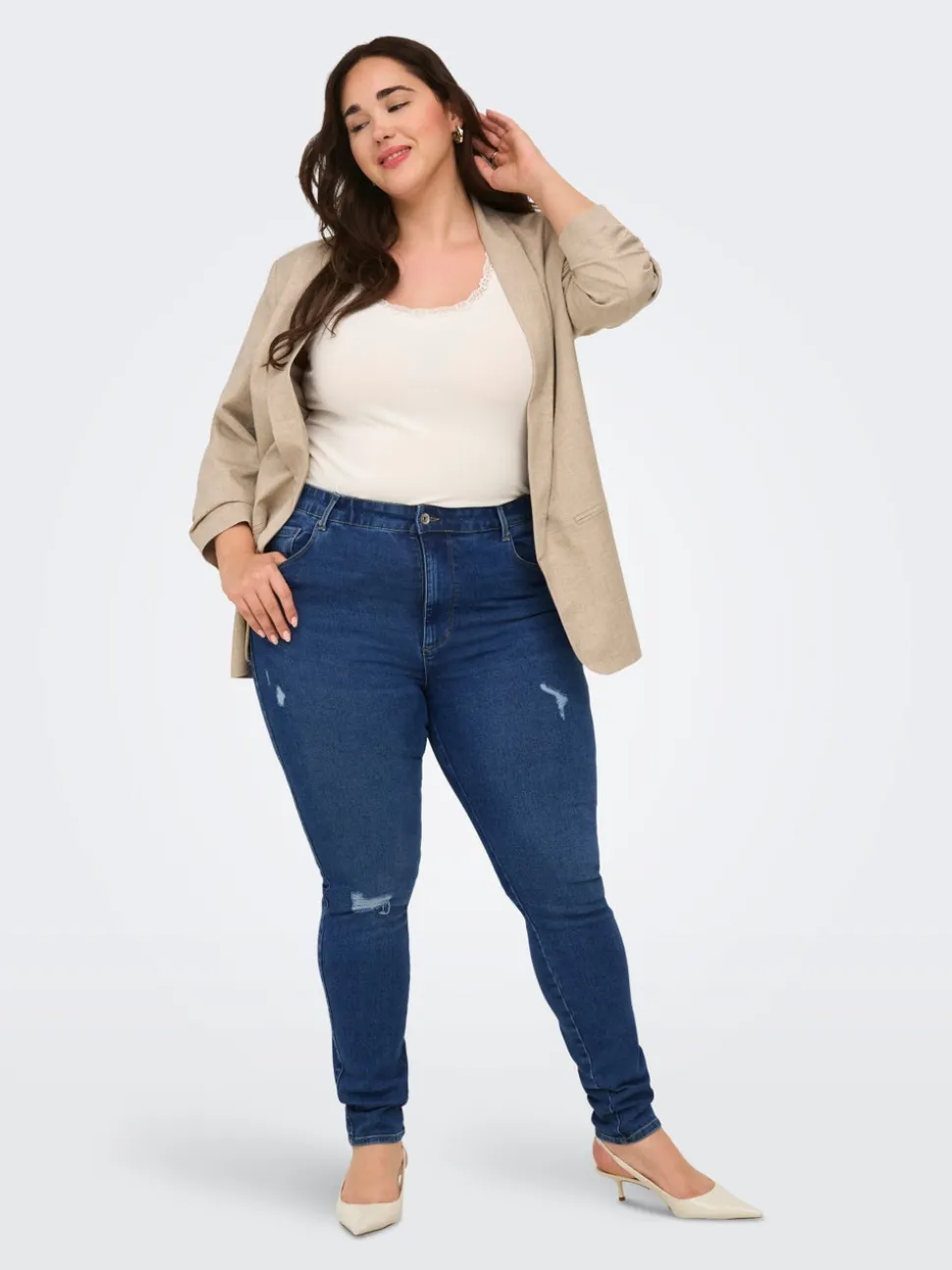 CARSNOW Hög midja Skinny Fit Jeans
