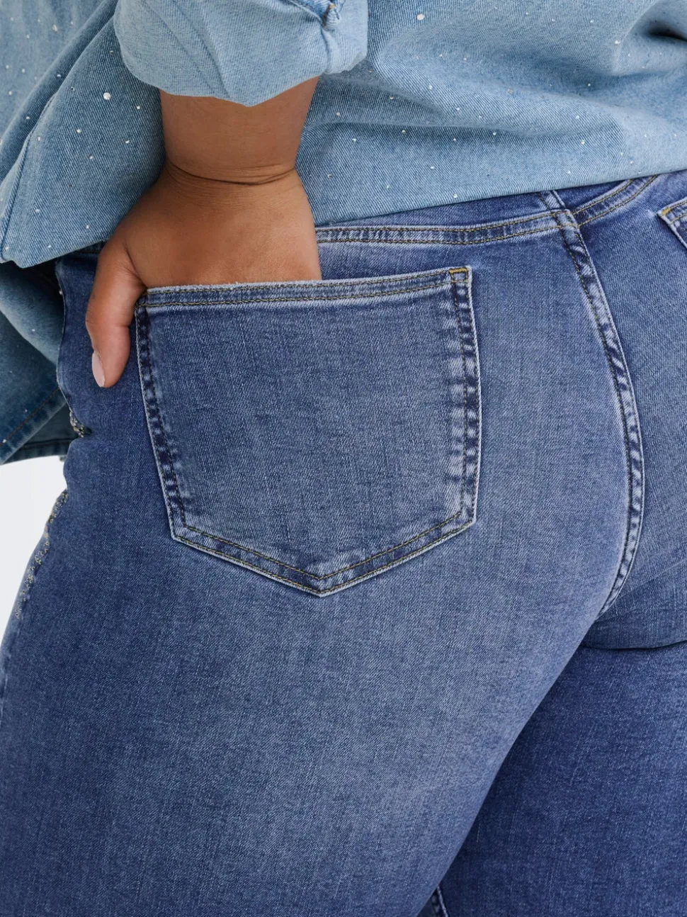 CARSUI Medelhög midja Slim Fit Jeans