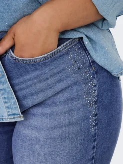 CARSUI Medelhög midja Slim Fit Jeans