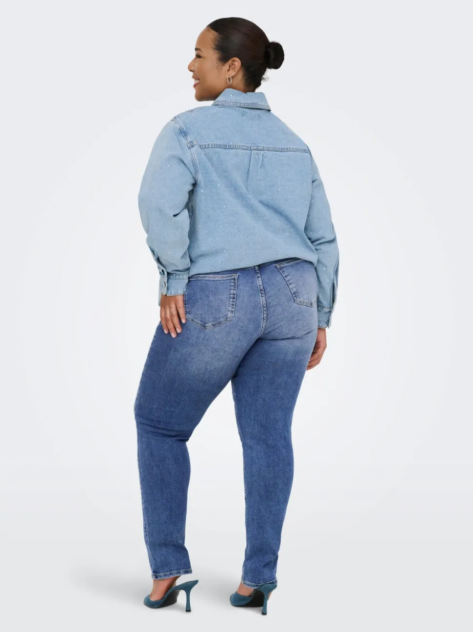 CARSUI Medelhög midja Slim Fit Jeans