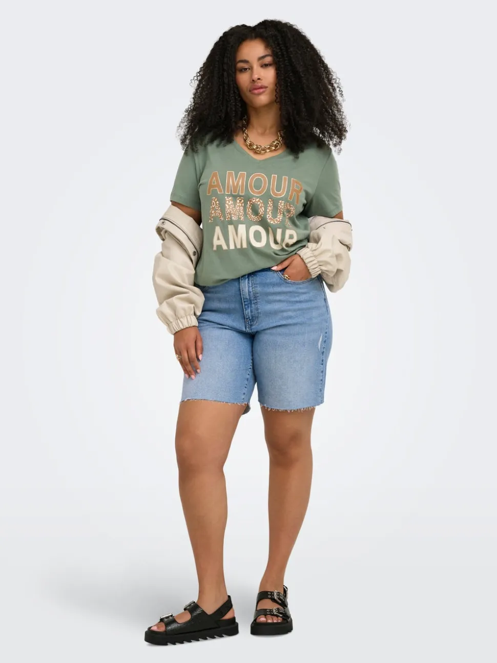 CARTOKYO Hög midja Normal passform Denimshorts