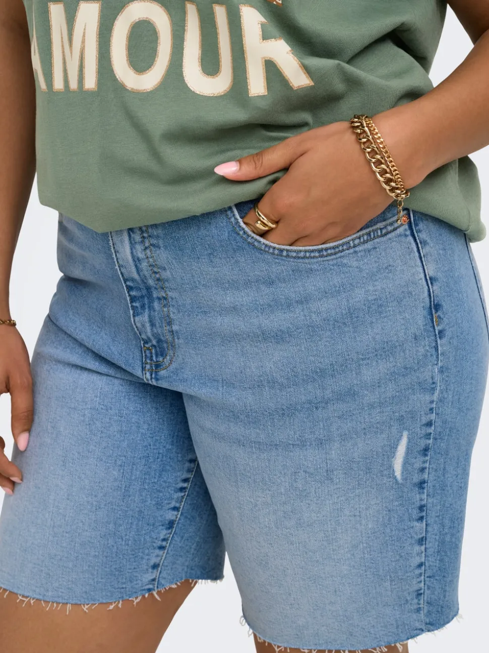 CARTOKYO Hög midja Normal passform Denimshorts