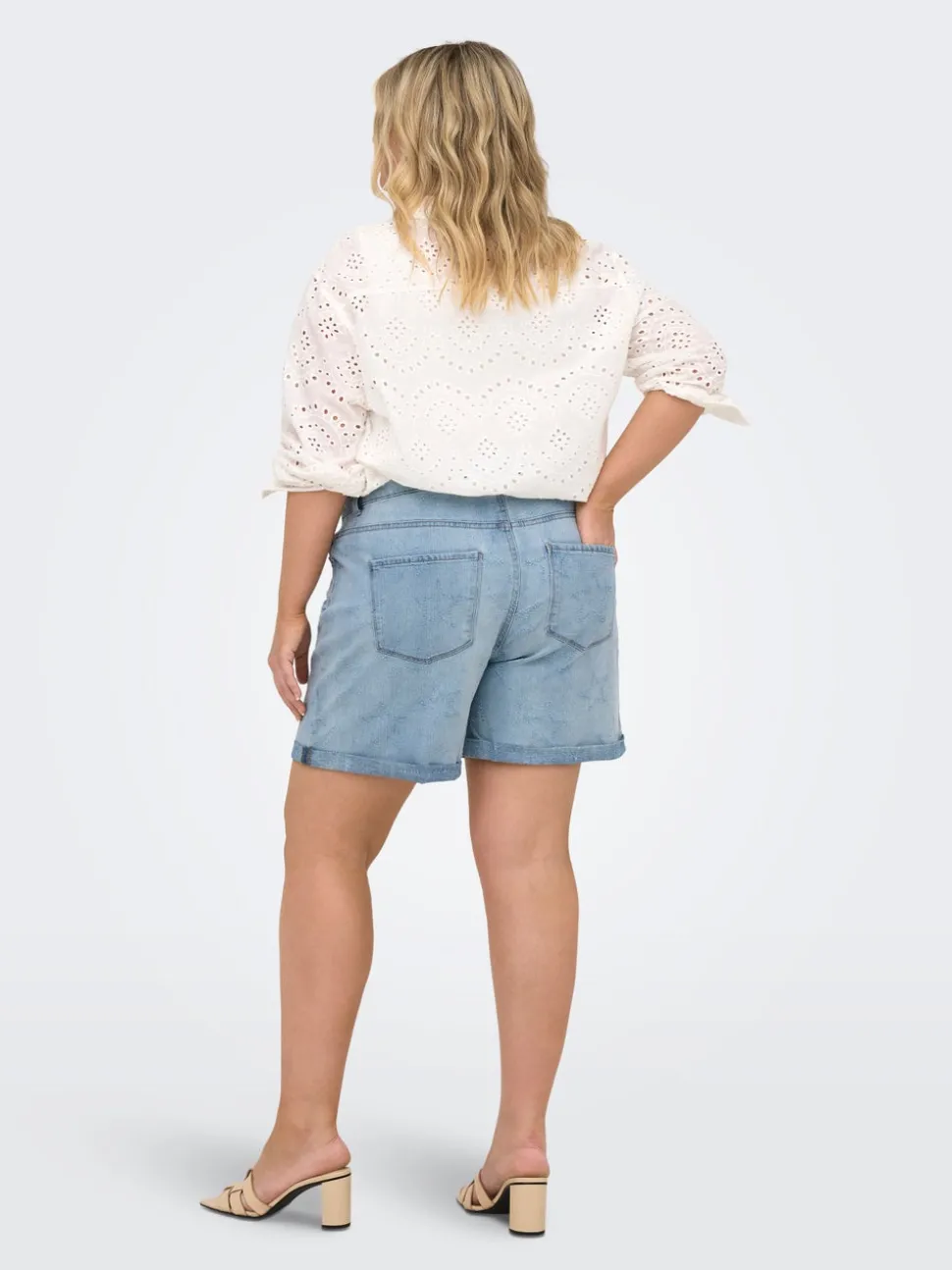 CARVEGA Hög midja Lös passform Denimshorts