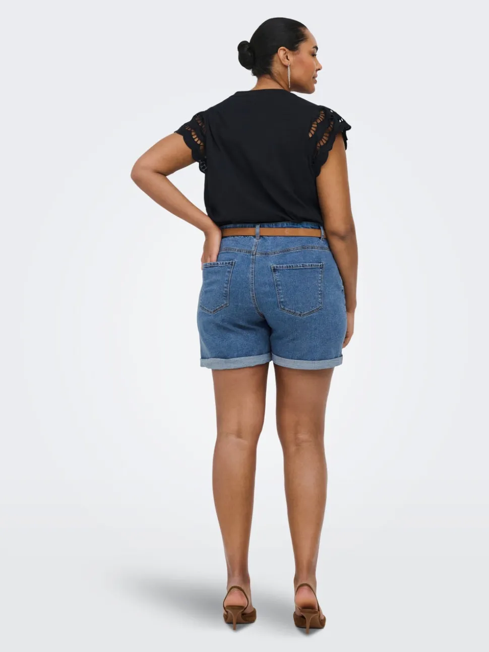 CARVEGA Hög midja Normal passform Denimshorts