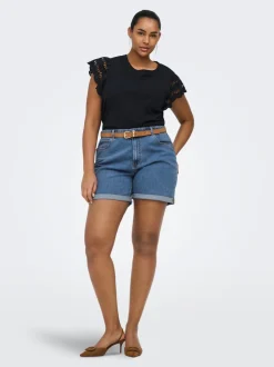 CARVEGA Hög midja Normal passform Denimshorts