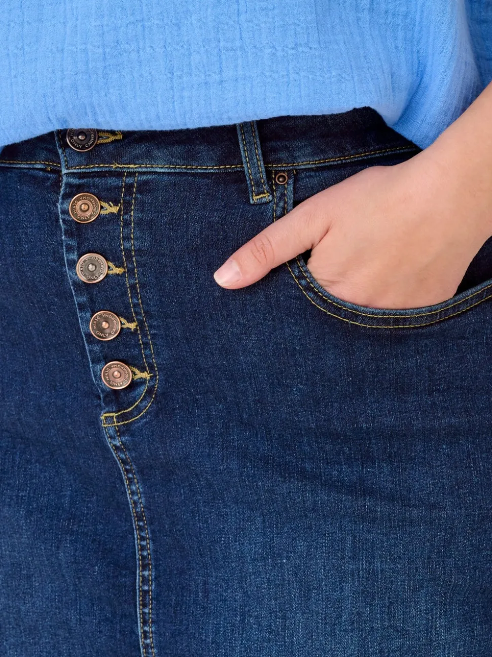 CARWILLY Denim Jeanskjol Midikjol