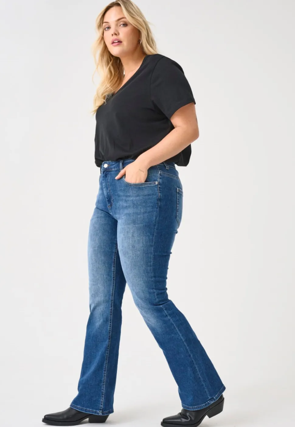 CARWILLY Hög midja Utsvängd passform Jeans