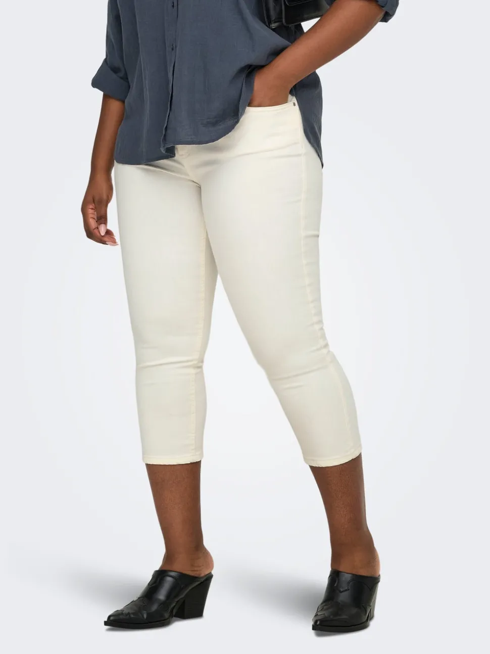 CARWILLY Medelhög midja capri Skinny Fit Jeans