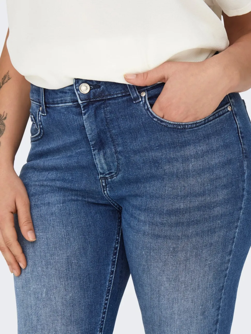 CARWILLY Medelhög midja capri Skinny Fit Jeans