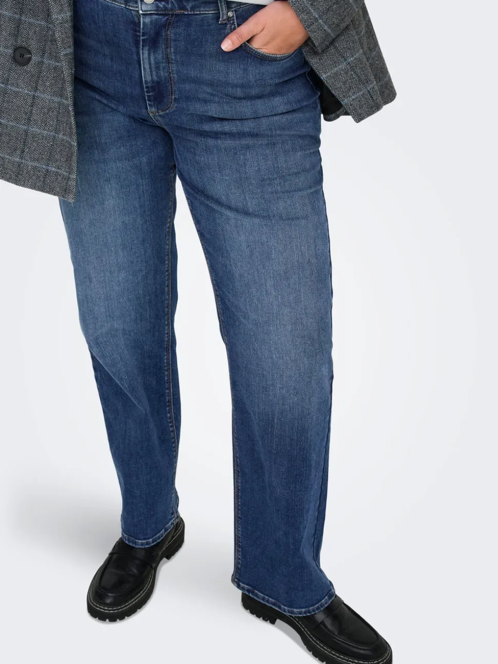 CARWILLY Medelhög midja Rak passform Jeans