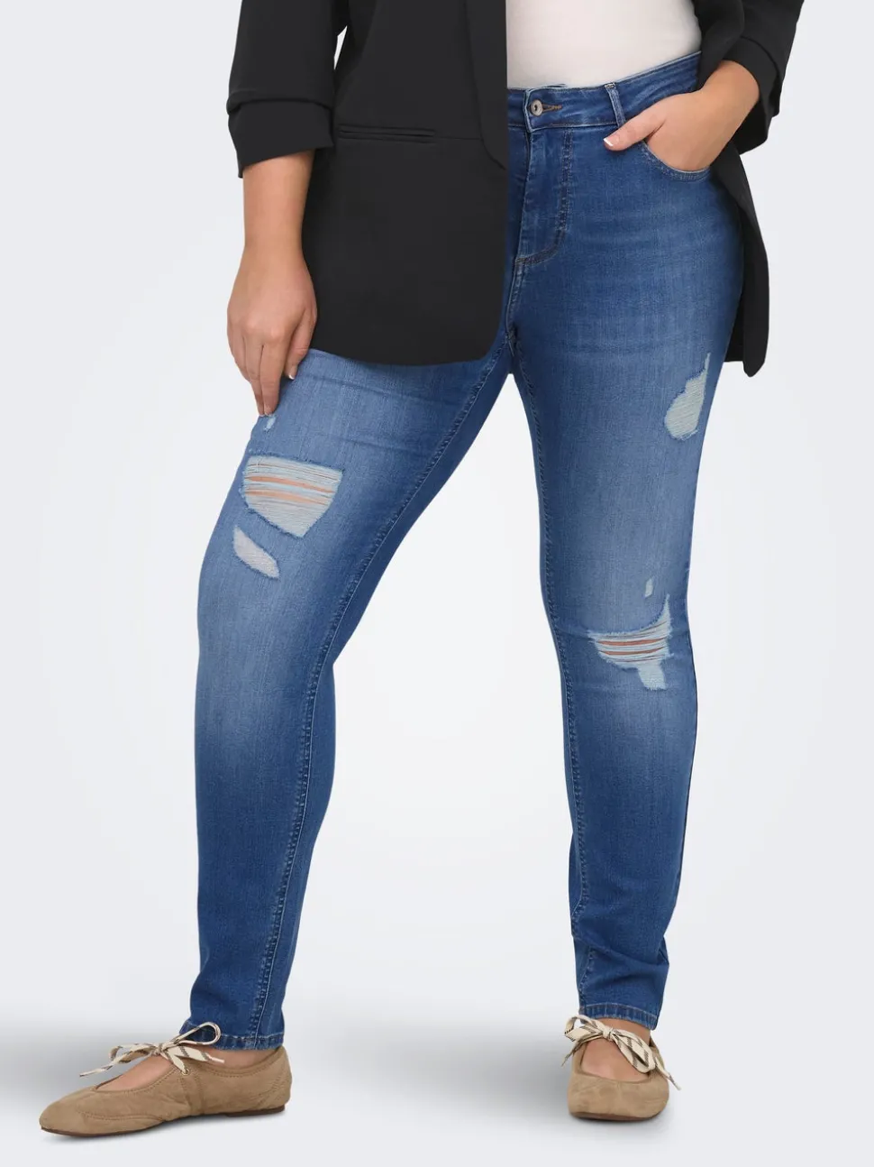 CARWILLY Medelhög midja Skinny Fit Ankellängd Jeans