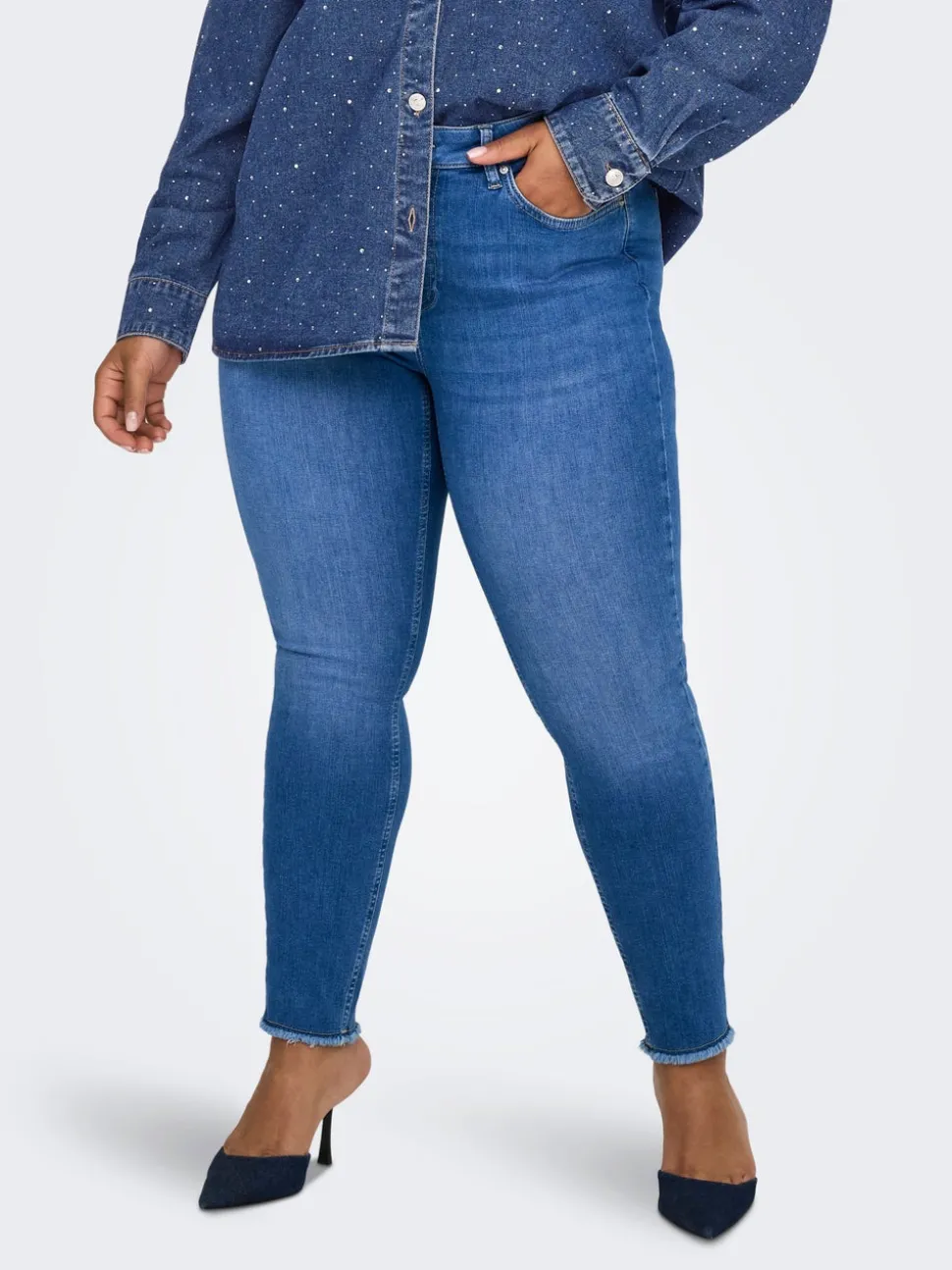 CARWILLY Medelhög midja Skinny Fit Jeans