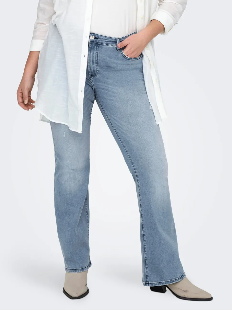 CARWILLY Medelhög midja Utsvängd passform Jeans