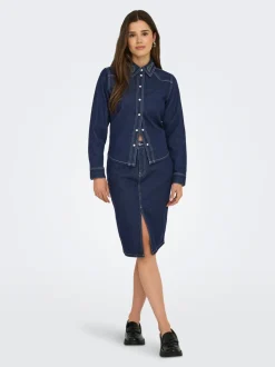 JDYBELLA Denim Jeanskjol Midikjol