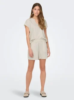 JDYCAYA Hög midja Normal passform Linne Shorts