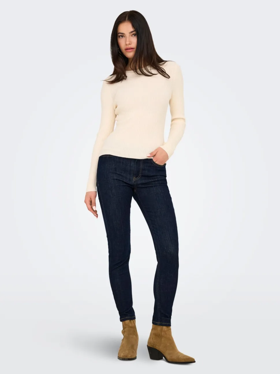 JDYFINA Medelhög midja Skinny Fit Ankellängd Jeans