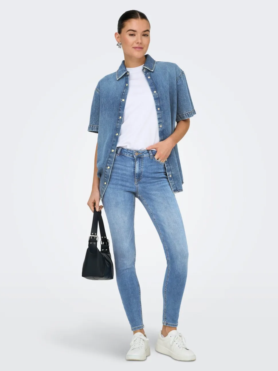 JDYFINA Medelhög midja Skinny Fit Ankellängd Jeans