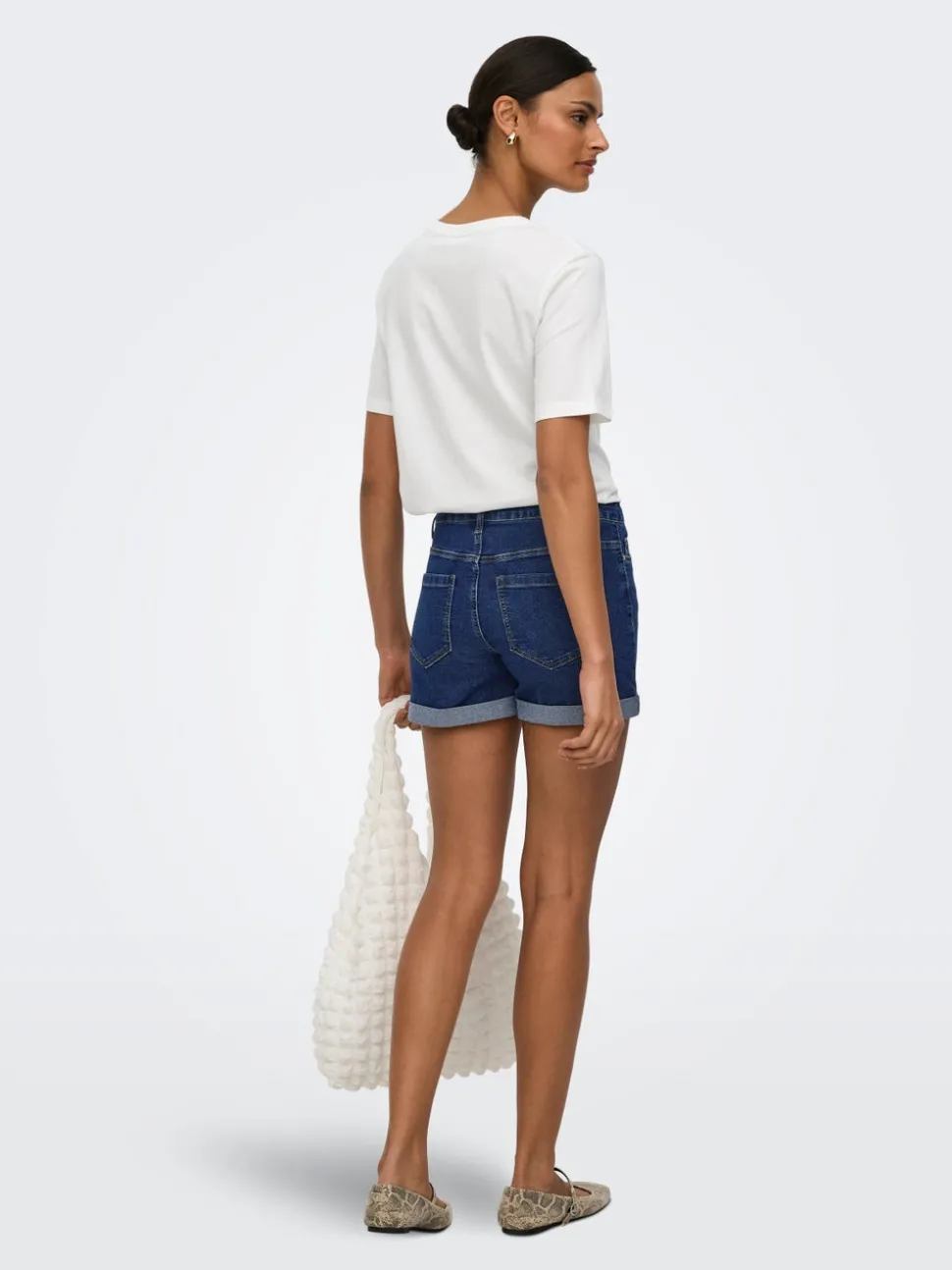 JDYMOON Medelhög midja Normal passform Denimshorts