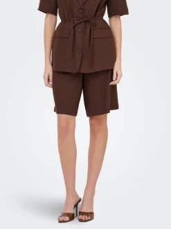 JDYNAOMI Medelhög midja Lös passform Linne Bermudashorts