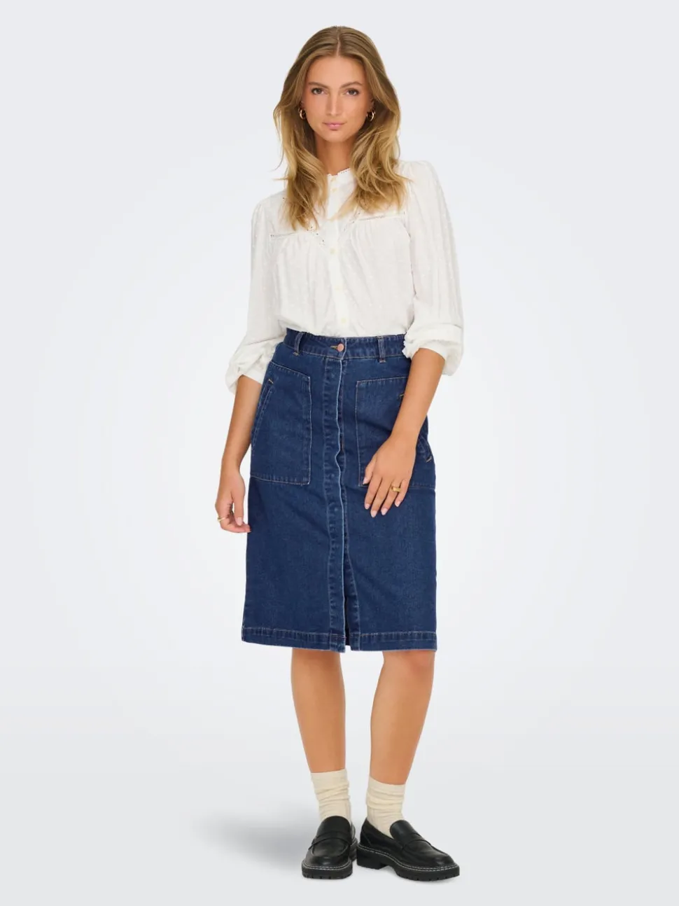 JDYOLIVIA Denim Jeanskjol Lång kjol