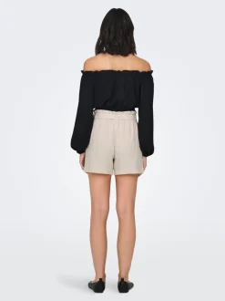 JDYSAY Medelhög midja Normal passform Linne Shorts