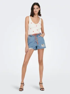 JDYZIGGA Hög midja Lös passform Denimshorts