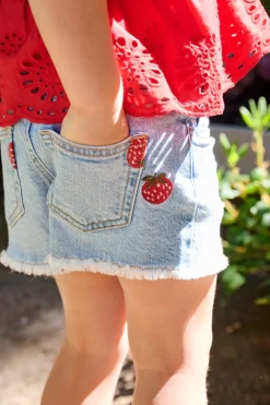 KMGROBYN Medelhög midja Rak passform Denimshorts
